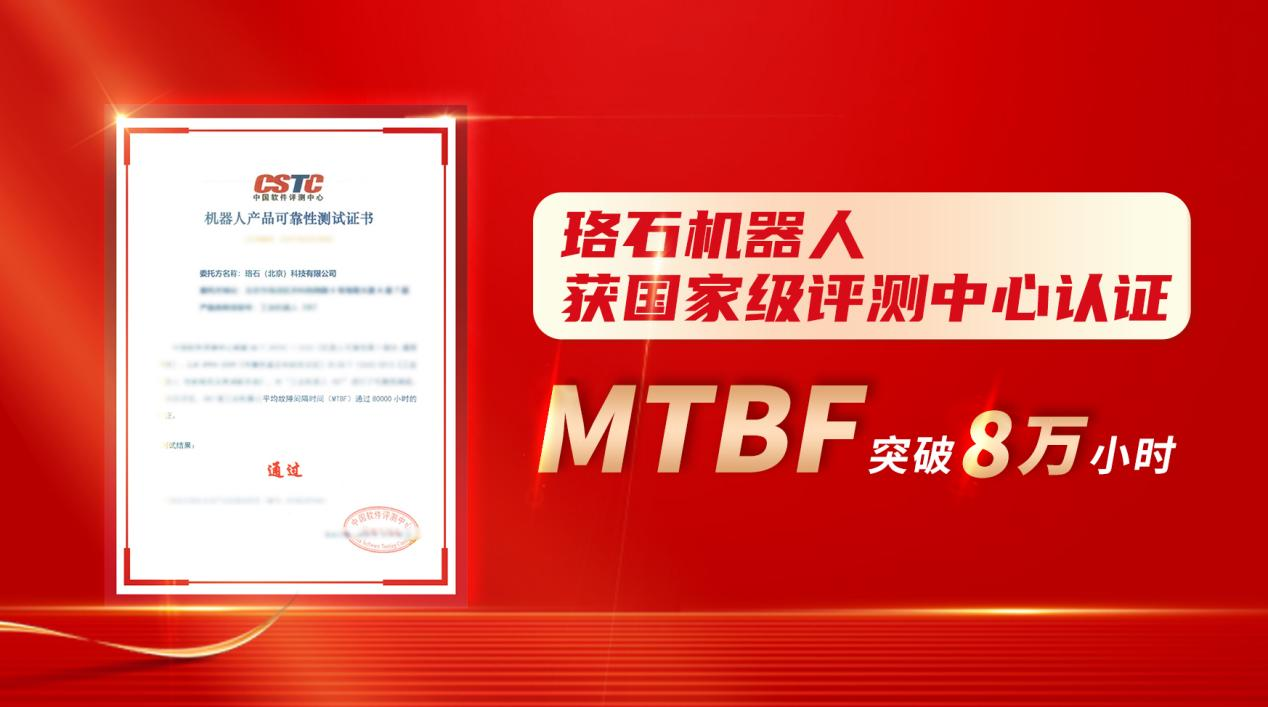 MTBF 突破8万小时！珞石机器人获国家级评测中心认证